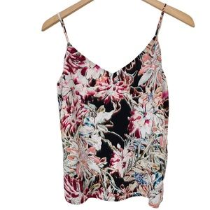 L'AGENCE Floral Camisole in Black and Pink